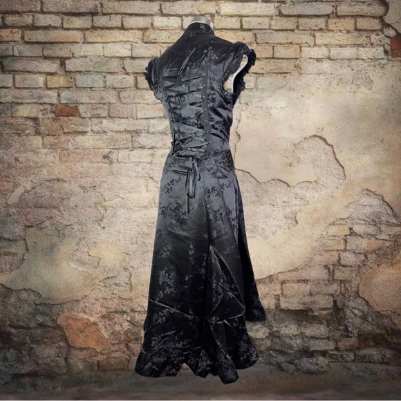 Jawbreaker Gothic Victorian Edwardian Prom Ball Witch Black Dress L - Picture 9 of 9